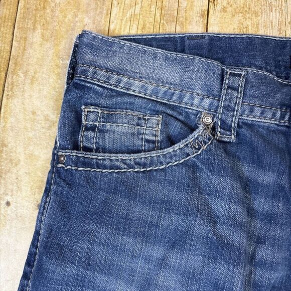 Silver Zac Jeans Relaxed Fit Straight Mens Thick Stitch Jeans Size 33 (34X30) - Picture 10 of 14